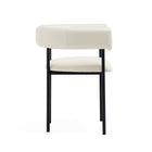Manhattan Comfort Onda Contemporary Vegan Leather Metal Dining Chair in Ivory