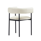 Manhattan Comfort Onda Contemporary Vegan Leather Metal Dining Chair in Ivory