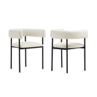 Manhattan Comfort Onda Contemporary Vegan Leather Metal Dining Chair in Ivory