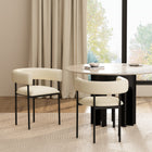 Manhattan Comfort Onda Contemporary Vegan Leather Metal Dining Chair in Ivory
