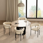 Manhattan Comfort Onda Contemporary Vegan Leather Metal Dining Chair in Ivory