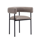 Manhattan Comfort Onda Contemporary Vegan Leather Metal Dining Chair in Taupe