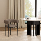 Manhattan Comfort Onda Contemporary Vegan Leather Metal Dining Chair in Taupe