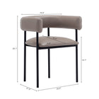 Manhattan Comfort Onda Contemporary Vegan Leather Metal Dining Chair in Taupe