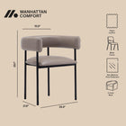 Manhattan Comfort Onda Contemporary Vegan Leather Metal Dining Chair in Taupe