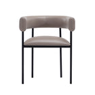 Manhattan Comfort Onda Contemporary Vegan Leather Metal Dining Chair in Taupe