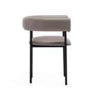 Manhattan Comfort Onda Contemporary Vegan Leather Metal Dining Chair in Taupe