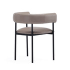 Manhattan Comfort Onda Contemporary Vegan Leather Metal Dining Chair in Taupe