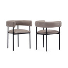 Manhattan Comfort Onda Contemporary Vegan Leather Metal Dining Chair in Taupe