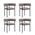 Manhattan Comfort Onda Contemporary Vegan Leather Metal Dining Chair in Taupe