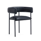 Manhattan Comfort Onda Contemporary Vegan Leather Metal Dining Chair in Black