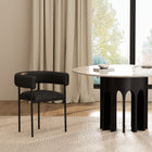 Manhattan Comfort Onda Contemporary Vegan Leather Metal Dining Chair in Black