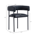Manhattan Comfort Onda Contemporary Vegan Leather Metal Dining Chair in Black