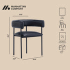 Manhattan Comfort Onda Contemporary Vegan Leather Metal Dining Chair in Black
