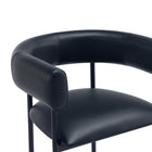 Manhattan Comfort Onda Contemporary Vegan Leather Metal Dining Chair in Black