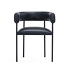 Manhattan Comfort Onda Contemporary Vegan Leather Metal Dining Chair in Black