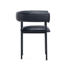 Manhattan Comfort Onda Contemporary Vegan Leather Metal Dining Chair in Black