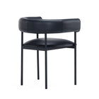 Manhattan Comfort Onda Contemporary Vegan Leather Metal Dining Chair in Black