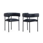 Manhattan Comfort Onda Contemporary Vegan Leather Metal Dining Chair in Black