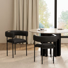 Manhattan Comfort Onda Contemporary Vegan Leather Metal Dining Chair in Black