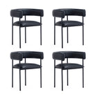 Manhattan Comfort Onda Contemporary Vegan Leather Metal Dining Chair in Black