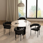 Manhattan Comfort Onda Contemporary Vegan Leather Metal Dining Chair in Black