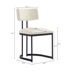 Manhattan Comfort Juno Contemporary Modern Vegan Leather Metal Side Chair in Cream - Set of 2