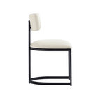 Manhattan Comfort Juno Contemporary Modern Vegan Leather Metal Side Chair in Cream - Set of 2