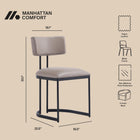 Manhattan Comfort Juno Contemporary Modern Vegan Leather Metal Side Chair in Taupe - Set of 2
