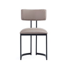 Manhattan Comfort Juno Contemporary Modern Vegan Leather Metal Side Chair in Taupe - Set of 2