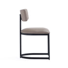 Manhattan Comfort Juno Contemporary Modern Vegan Leather Metal Side Chair in Taupe - Set of 2