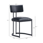 Manhattan Comfort Juno Contemporary Modern Vegan Leather Metal Side Chair in Black - Set of 2