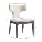 Manhattan Comfort Eloria Mid-Century Modern Chenille Wood Side Chair in Cream - Set of 2
