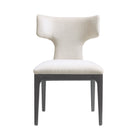 Manhattan Comfort Eloria Mid-Century Modern Chenille Wood Side Chair in Cream - Set of 2