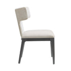 Manhattan Comfort Eloria Mid-Century Modern Chenille Wood Side Chair in Cream - Set of 2