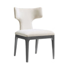 Manhattan Comfort Eloria Mid-Century Modern Chenille Wood Side Chair in Cream - Set of 2