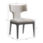 Manhattan Comfort Eloria Mid-Century Modern Chenille Wood Side Chair in Taupe - Set of 2