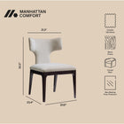 Manhattan Comfort Eloria Mid-Century Modern Chenille Wood Side Chair in Taupe - Set of 2
