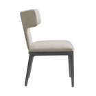Manhattan Comfort Eloria Mid-Century Modern Chenille Wood Side Chair in Taupe - Set of 2