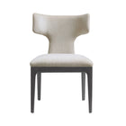 Manhattan Comfort Eloria Mid-Century Modern Chenille Wood Side Chair in Taupe - Set of 2