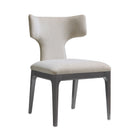Manhattan Comfort Eloria Mid-Century Modern Chenille Wood Side Chair in Taupe - Set of 2