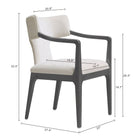 Manhattan Comfort Eloria Mid-Century Modern Chenille Wood Armchair in Cream