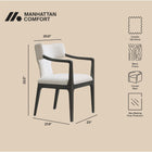 Manhattan Comfort Eloria Mid-Century Modern Chenille Wood Armchair in Cream
