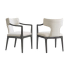 Manhattan Comfort Eloria Mid-Century Modern Chenille Wood Armchair in Cream