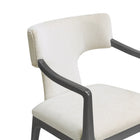 Manhattan Comfort Eloria Mid-Century Modern Chenille Wood Armchair in Cream