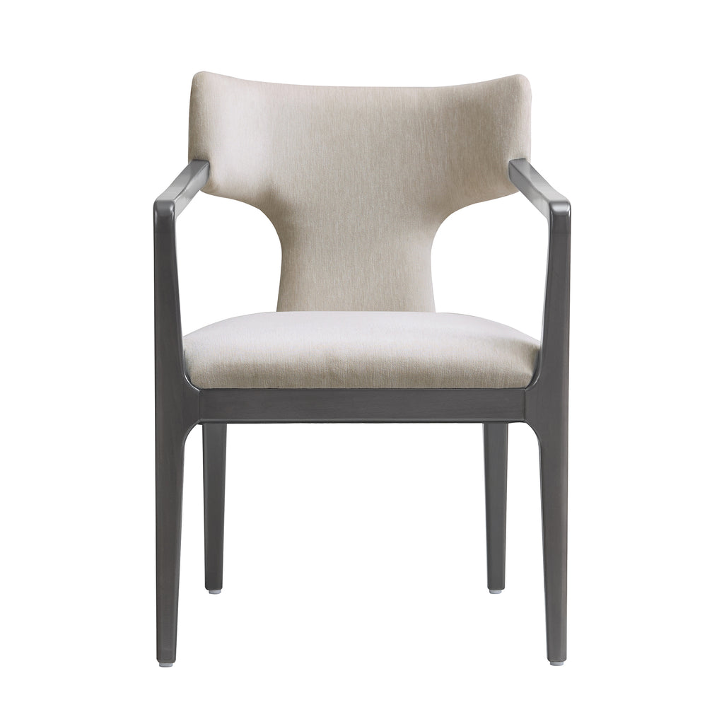 Manhattan Comfort Eloria Mid-Century Modern Chenille Wood Armchair in Taupe