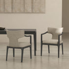 Manhattan Comfort Eloria Mid-Century Modern Chenille Wood Armchair in Taupe