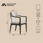 Manhattan Comfort Eloria Mid-Century Modern Chenille Wood Armchair in Taupe