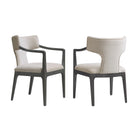 Manhattan Comfort Eloria Mid-Century Modern Chenille Wood Armchair in Taupe