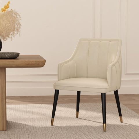 Manhattan Comfort Eda Modern Wood Armchair in Cream